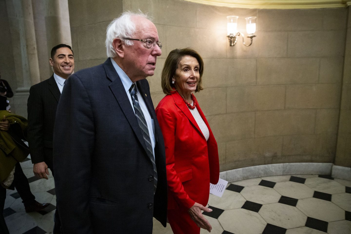Nancy Pelosi and Bernie Sanders