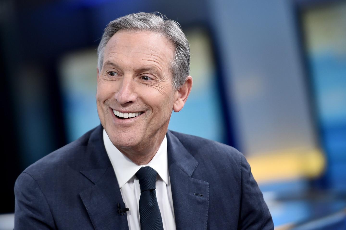 NEW YORK, NY - APRIL 02: (EXCLUSIVE COVERAGE) Former chairman and CEO of Starbucks, and United States 2020 presidential candidate Howard Schultz visits Fox &amp; Friends at Fox News Channel Studios on April 2, 2019 in New York City. (Photo by Steven Ferdman/Getty Images)
