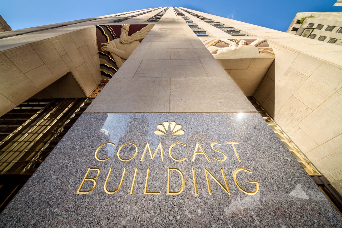 NBCUniversal headquarters at Rockefeller Plaza in New York City. (Photo: Erik McGregor/LightRocket/Getty Images)