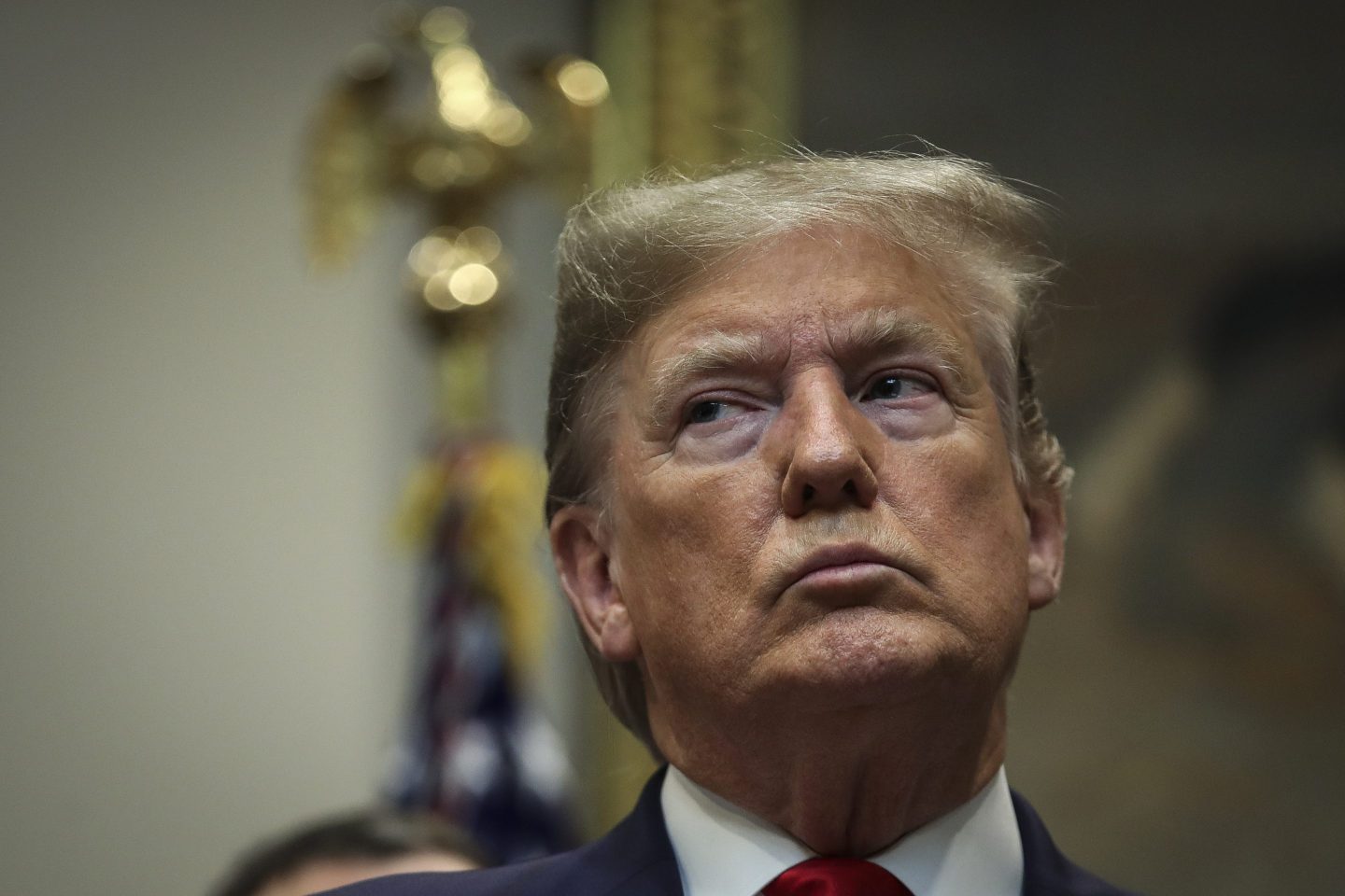 Donald Trump frowning