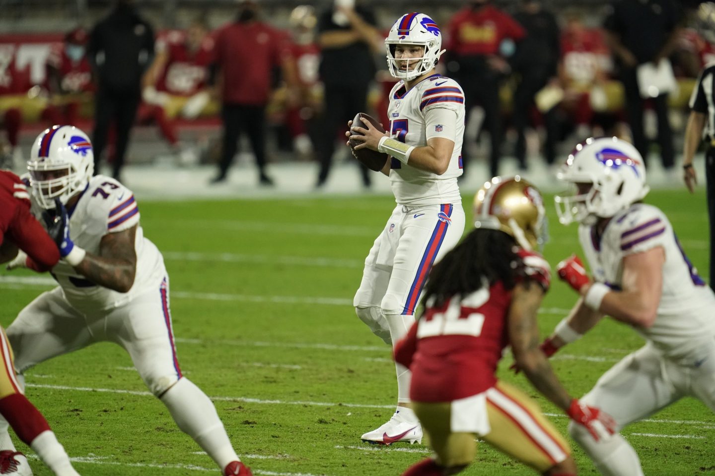 The Bills face the 49ers Sunday night.