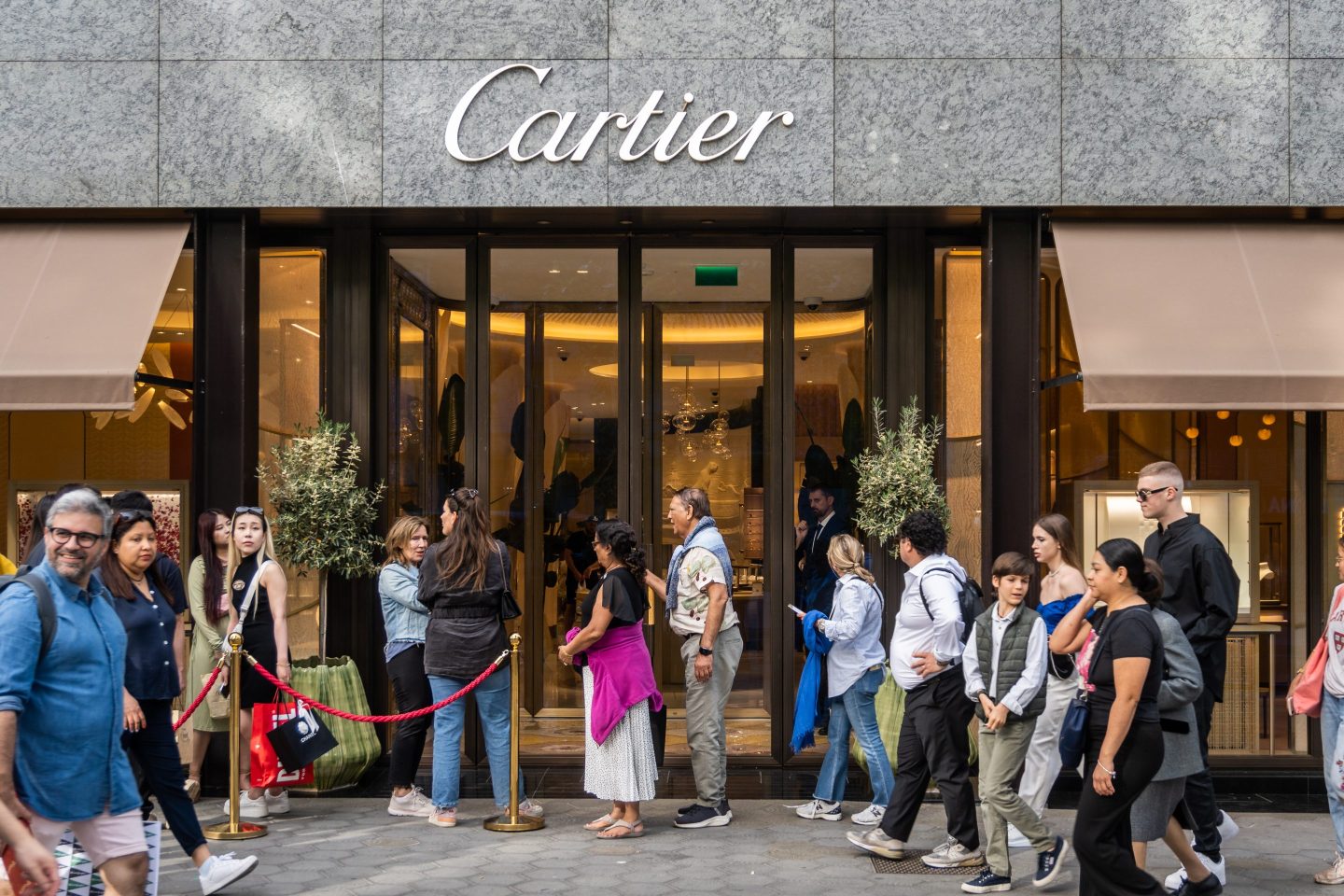 Cartier owner Richemont posted Friday a 20-percent drop in net profit for the first half of the year.
