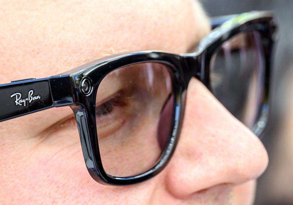 person wearing meta ray-ban glasses