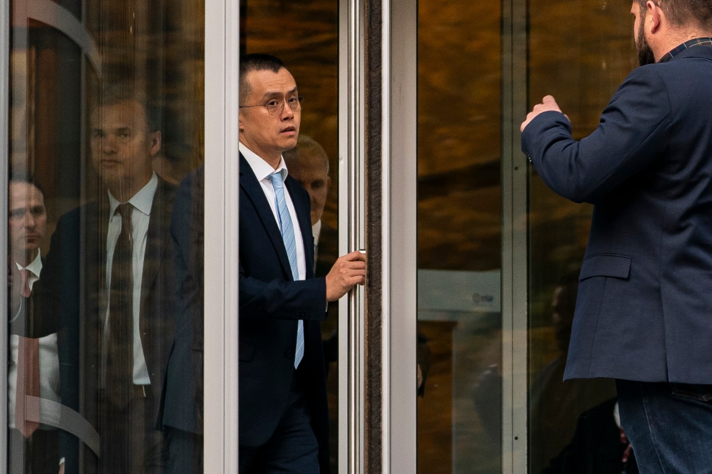 Binance CEO Changpeng Zhao leaves the U.S. District Court on Nov. 21, 2023 in Seattle.