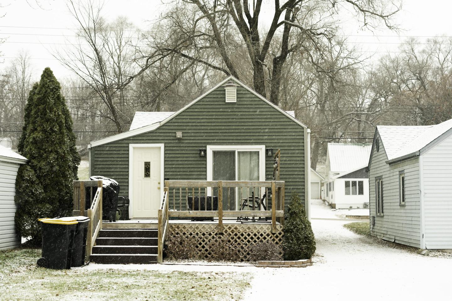 small green starter home