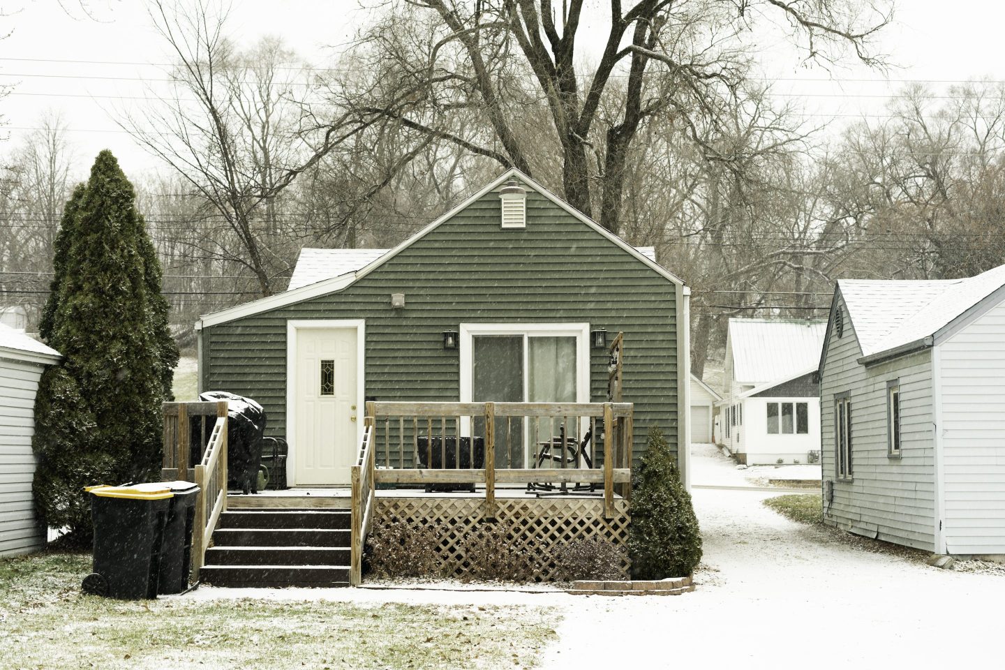 small green starter home