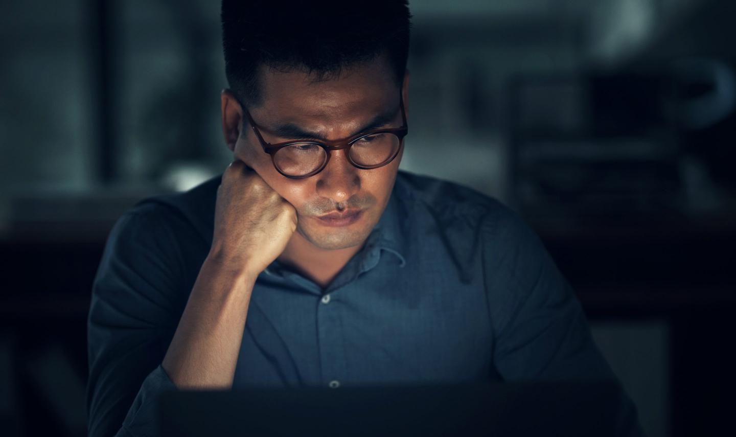 a person looking stressed