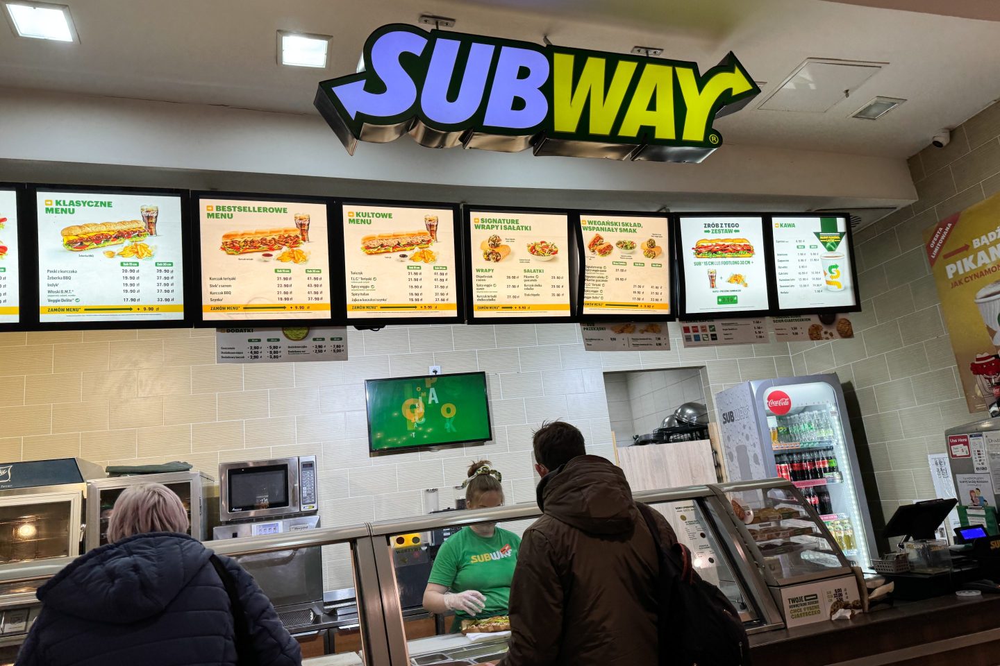 Subway is seen at the shopping mall in Krakow, Poland