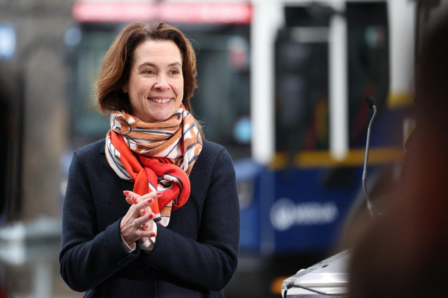 businesswoman in patterned scarf
