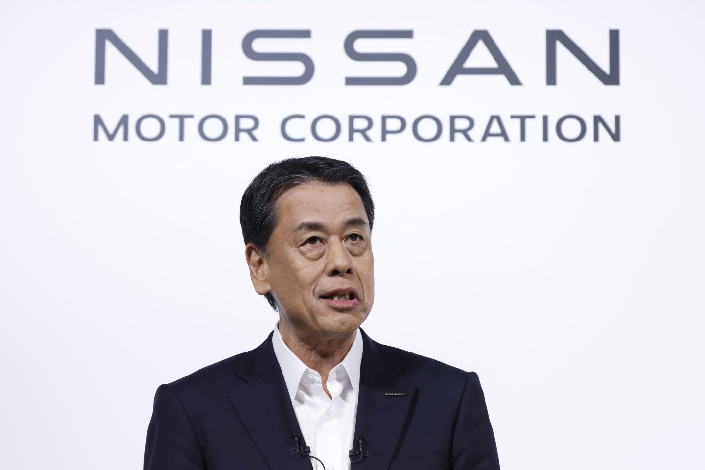 Makoto Uchida, chief executive officer of Nissan Motor, speaks during a joint news conference with Honda Motor in Tokyo, on Aug. 1, 2024.