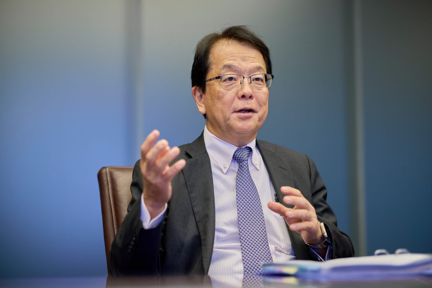 Takahiro Mori, vice president of Nippon Steel during an interview at the company's headquarters in Tokyo on Aug. 27, 2024.