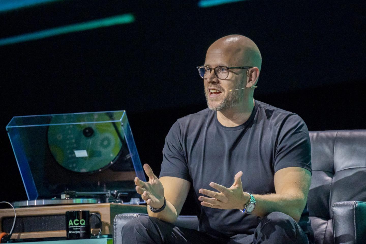 Daniel Ek, co-founder and chief executive officer of Spotify Technology SA, during the Acquired LIVE event at the Chase Center in San Francisco, California, US, on Tuesday, Sept. 10, 2024.