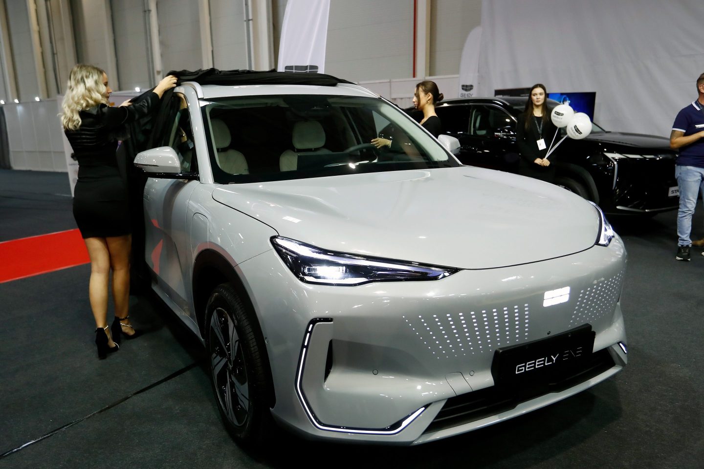 A Geely EX5 car on display during the first day of the Bucharest Auto Show in Bucharest, Romania, on Oct. 1 2024.