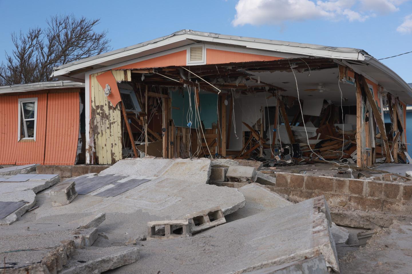 damaged home