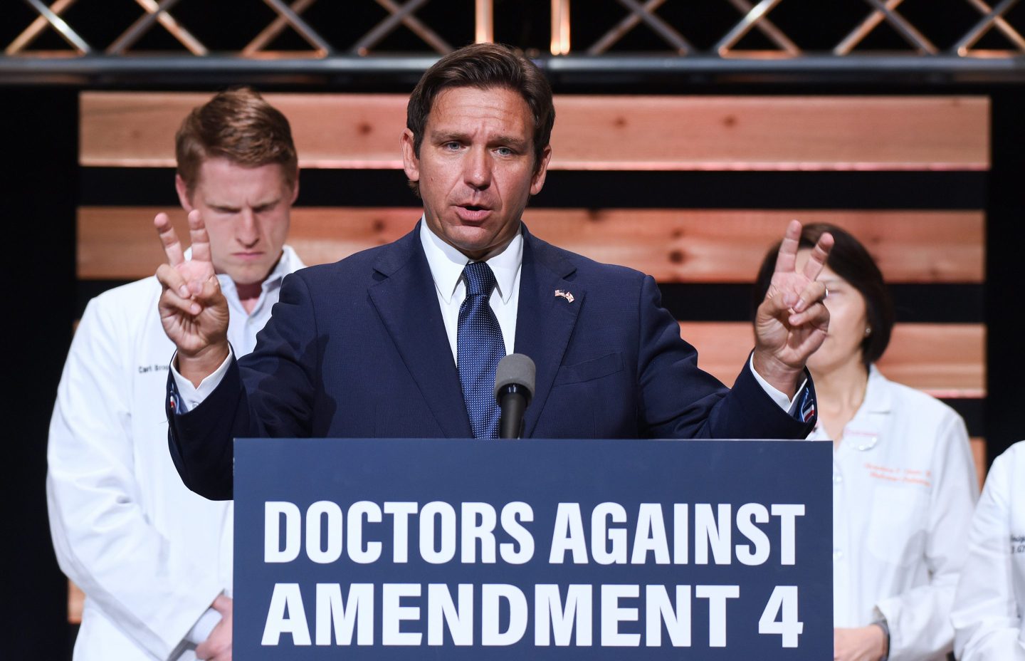 Florida Gov. Ron DeSantis, appearing with medical doctors.