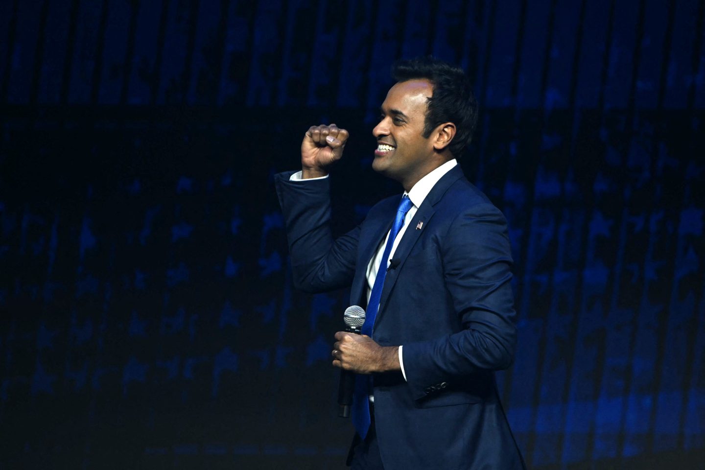 Vivek Ramaswamy at campaign rally for Donald Trump in Las Vegas on Oct. 24.