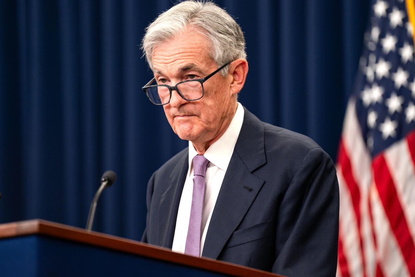 Fed Chairman Jerome Powell at podium