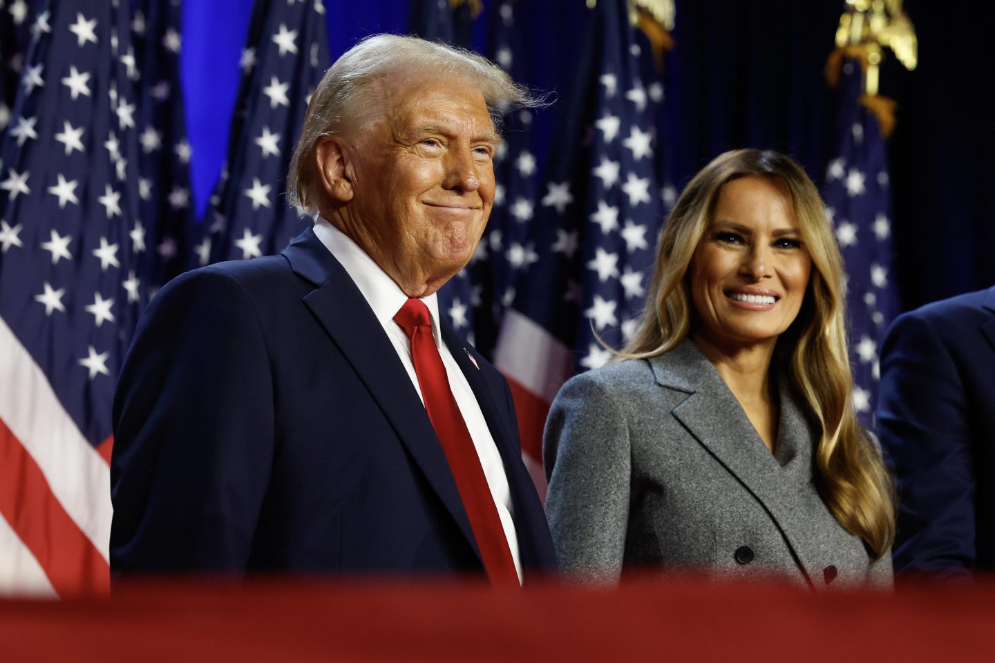President Donald Trump (L) and wife and first lady Melania Trump.