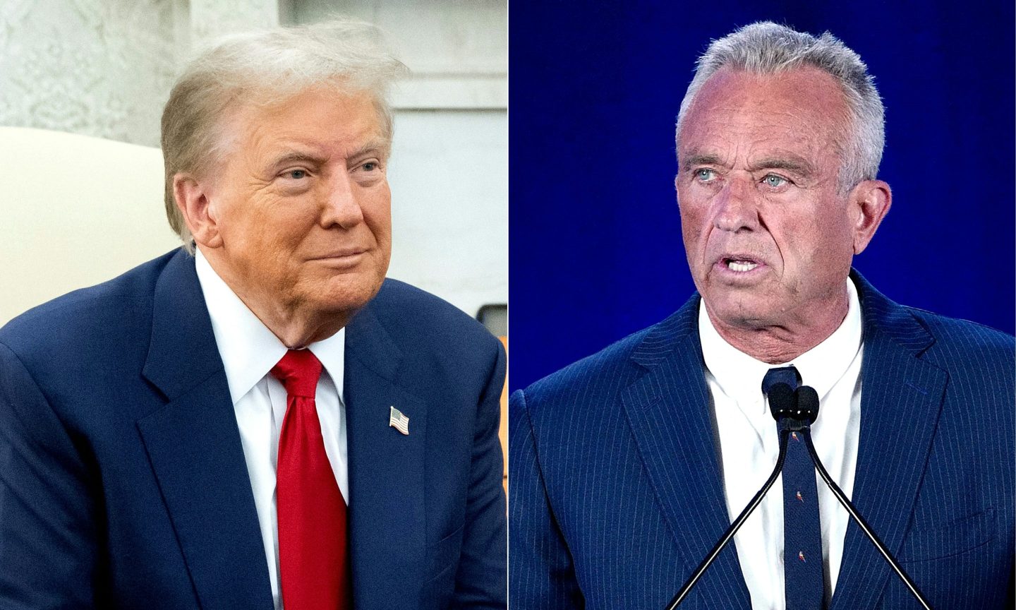 US President-elect Donald Trump (L) on November 13, 2024, and Independent presidential candidate Robert F. Kennedy Jr.