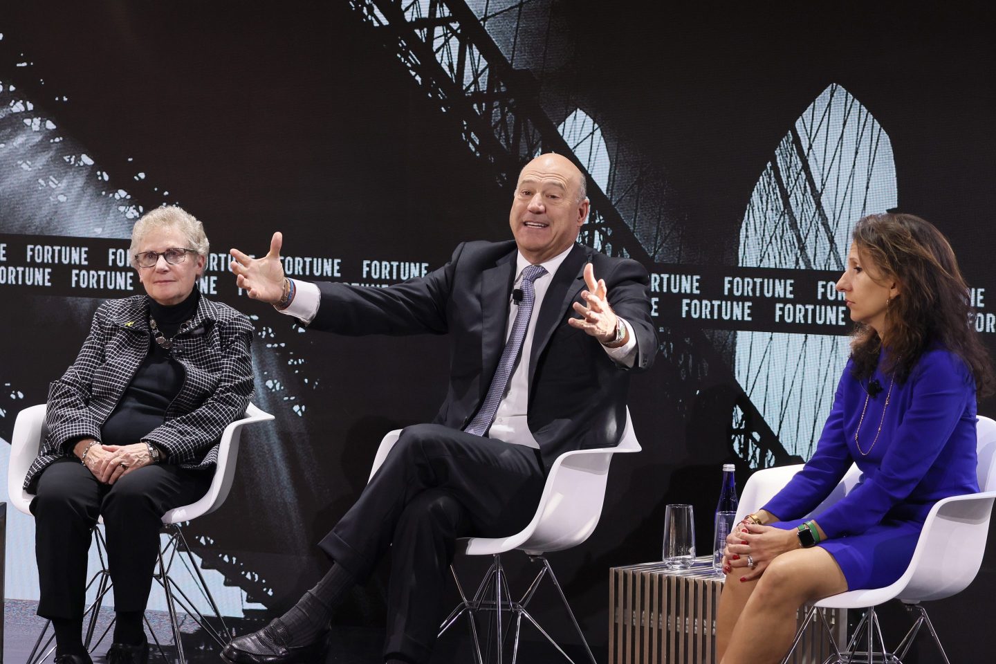 Abby Joseph Cohen, Professor of Business, Columbia University Graduate School of Business, Gary Cohn, Vice Chairman, IBM; Former Director, U.S. National Economic Council, Lynn Martin, President, NYSE Group speak onstage during the Business At The Speed of Change panel at the Fortune Global Forum on Nov. 11, 2024 in New York City.