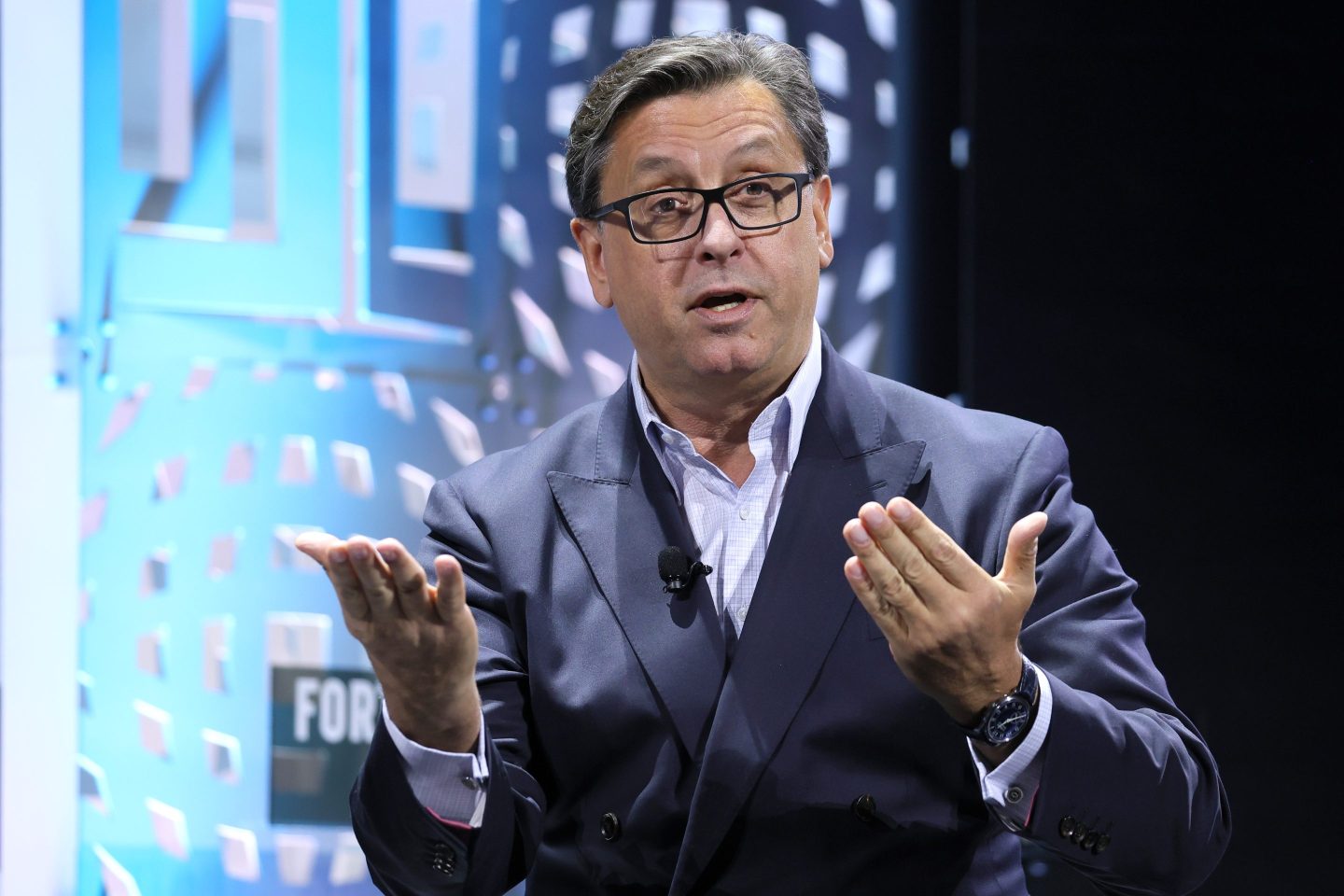 Sanofi CEO Paul Hudson speaks during the Competing In The Global Marketplace: Strategies for Growth panel, at the Fortune Global Forum on Nov. 11, 2024 in New York City.