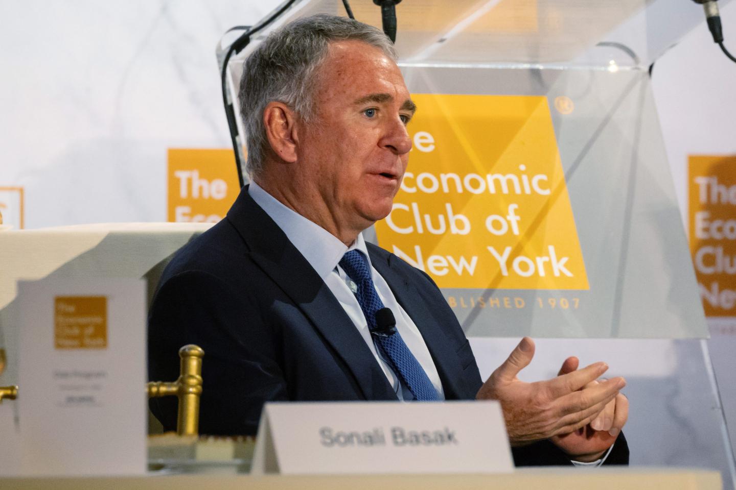 Ken Griffin, chief executive officer and founder of Citadel Advisors LLC, speaks during an Economic Club of New York event in New York, US