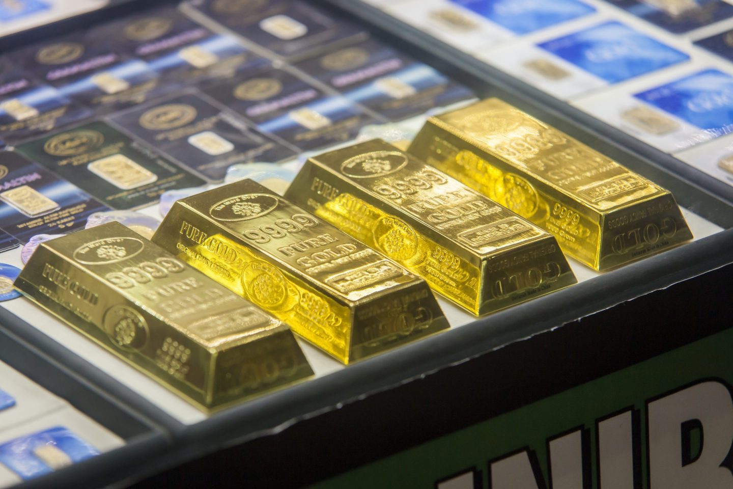 Gold bars for sale in the Grand Bazaar.