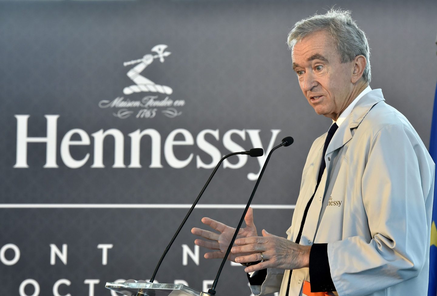 French cognac maker Hennessy is part of the LVMH group luxury empire. Pictured is LVMH's CEO Bernard Arnault.