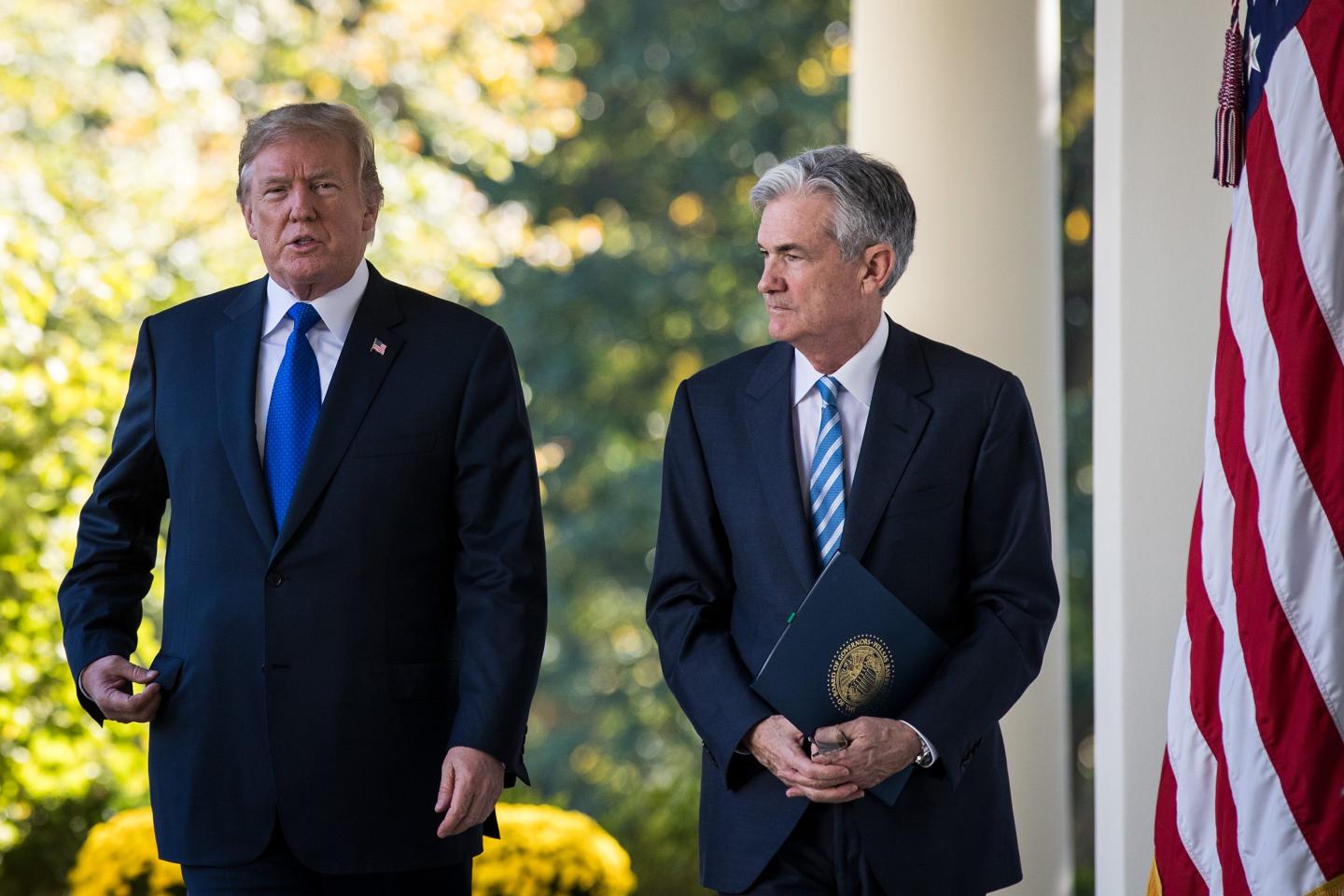 Donald Trump and Jerome Powell