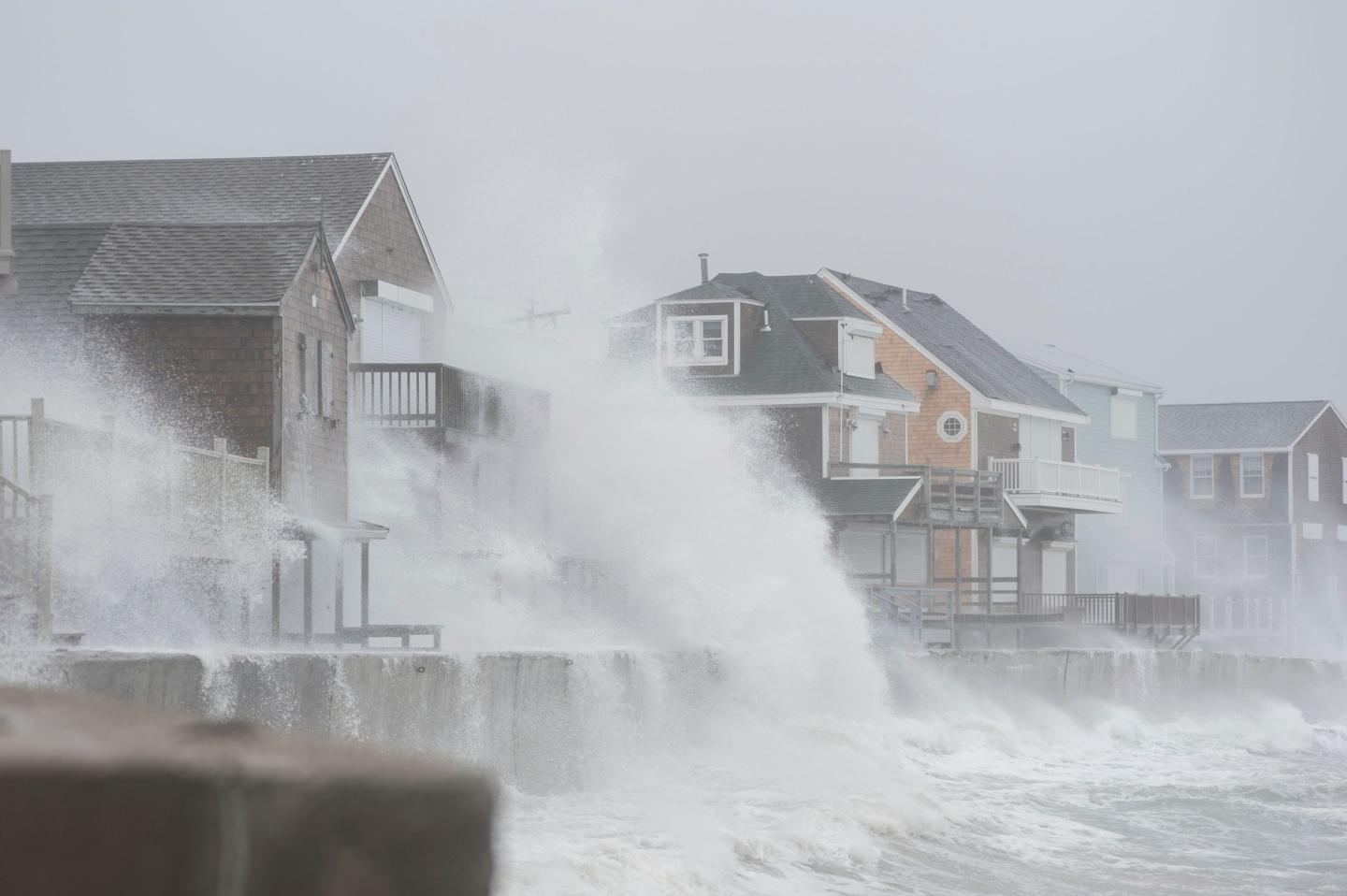 High winds, rain and flooding is taking place