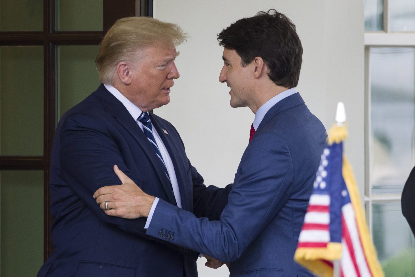 President Donald Trump and Canadian Prime Minister Justin Trudeau at the White House in 2019.