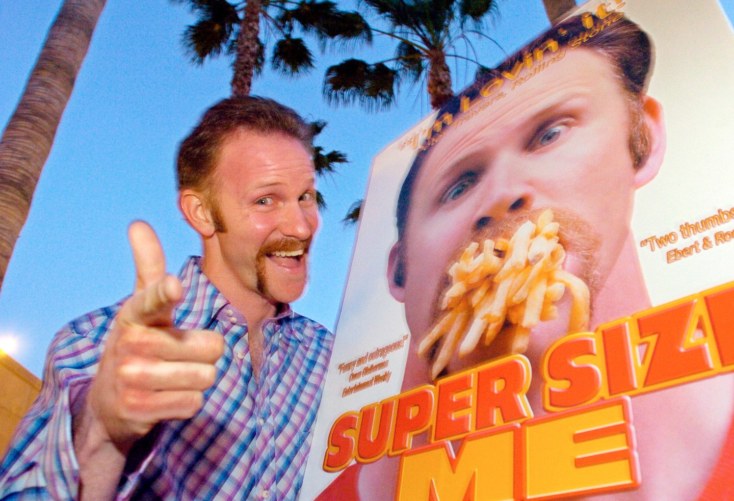 Morgan Spurlock appears at the premiere of his film "Super Size Me," on April 22, 2004.
