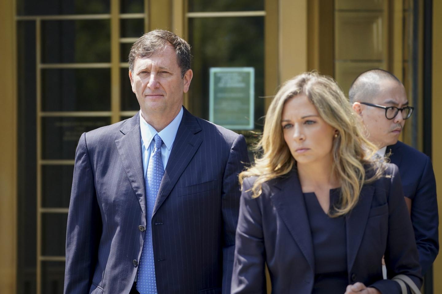 Alexander Mashinsky, founder and former chief executive of the failed cryptocurrency lending platform Celsius Network, leaves Manhattan federal court with his legal team, July 25, 2023, in New York. 