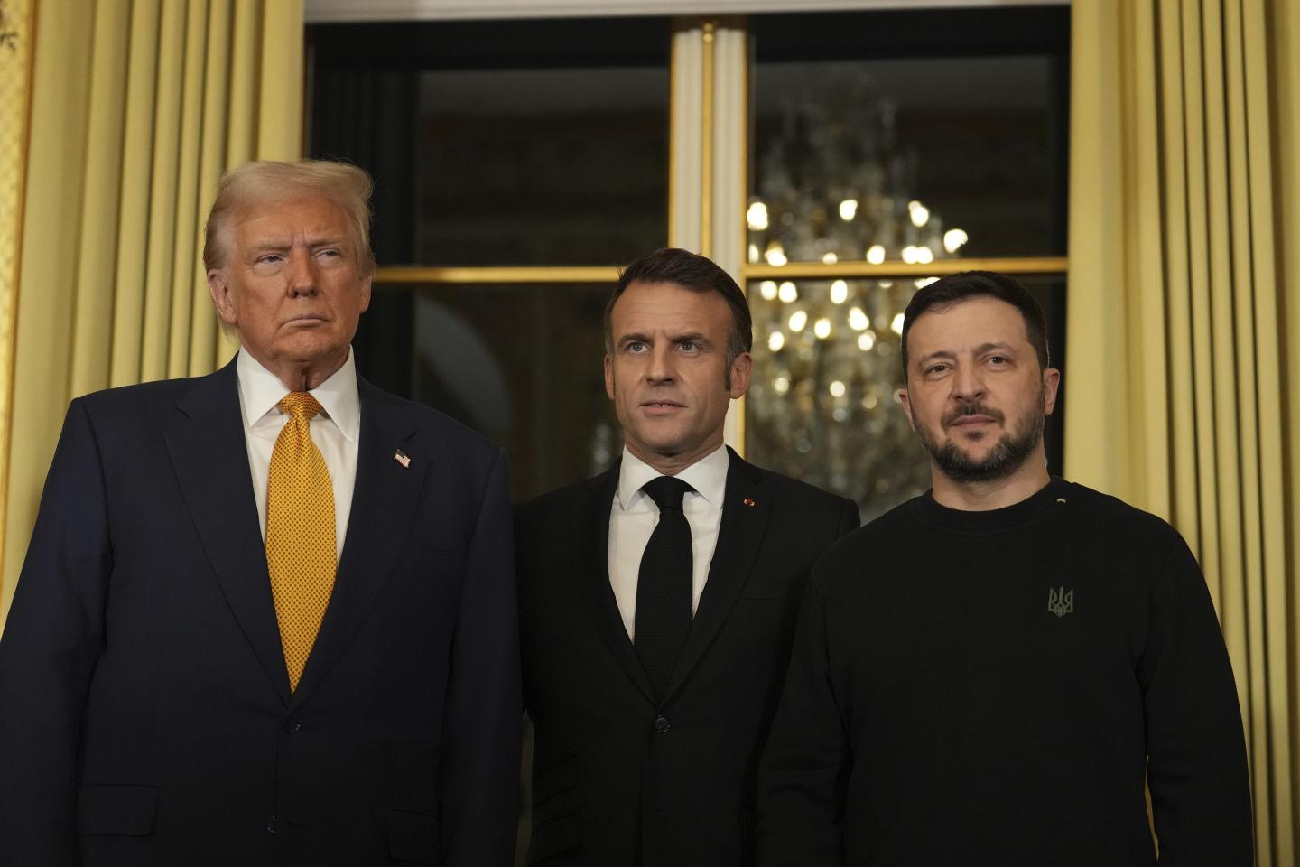 Trump says ‘world is going a little crazy right now’ as he meets with Macron and Zelenskyy