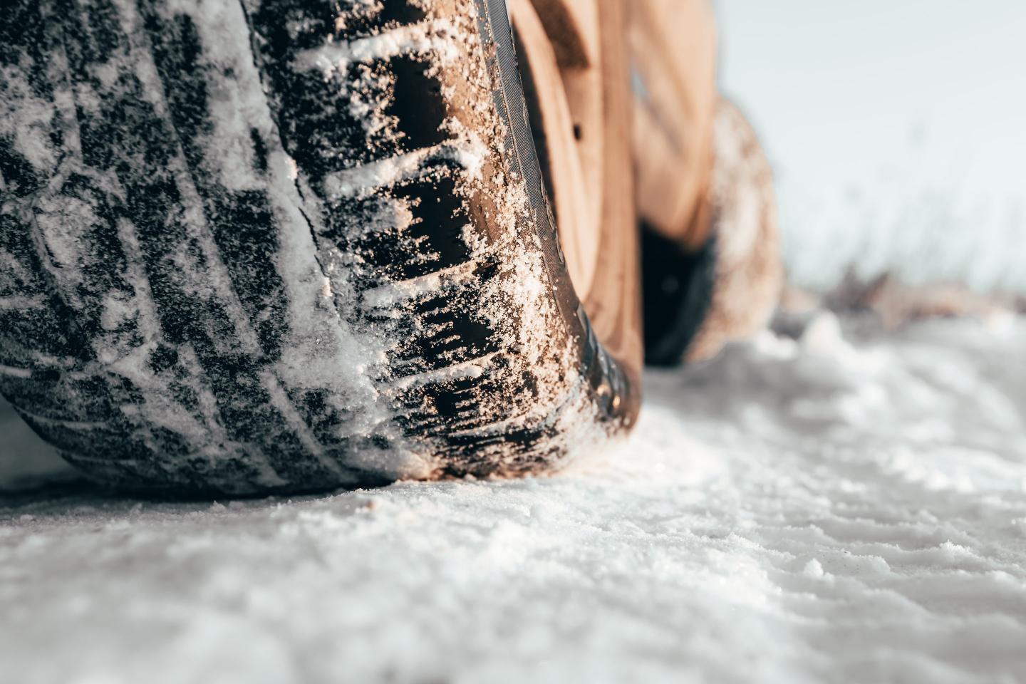 Winter tires outdoor close-up