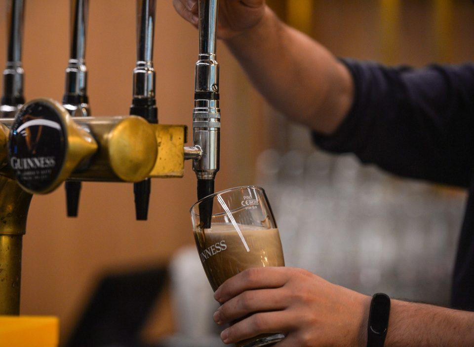 Guinness poured at a pub in Dublin, Ireland.