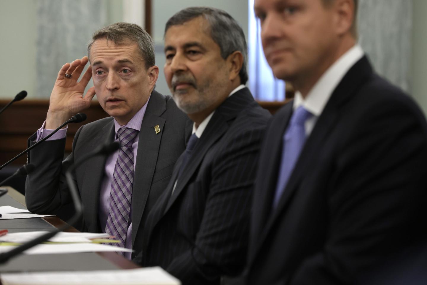 Intel CEO Pat Gelsinger, left, said Monday he is stepping down.
