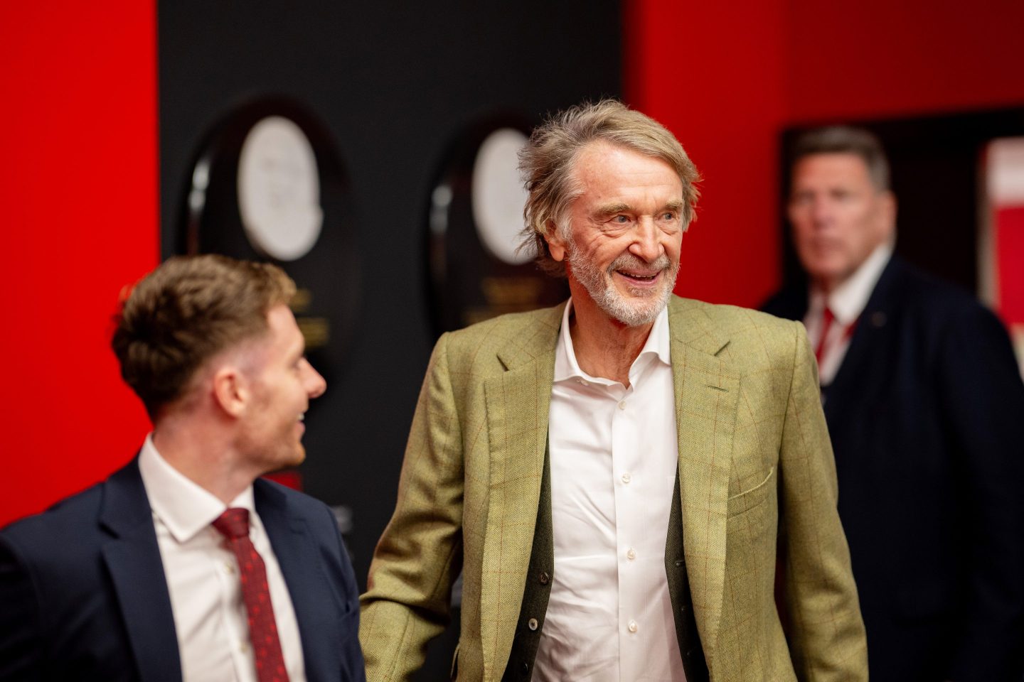 Sir Jim Ratcliffe reacts prior to the Premier League match between Manchester United FC and Liverpool FC at Old Trafford on September 01, 2024 in Manchester, England.