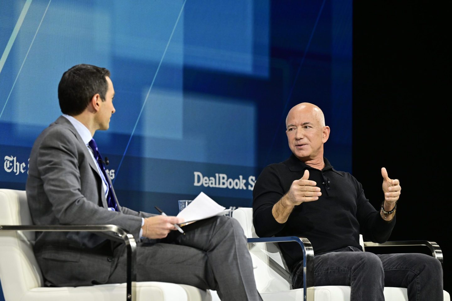Jeff Bezos and NYT's Andrew Ross Sorkin