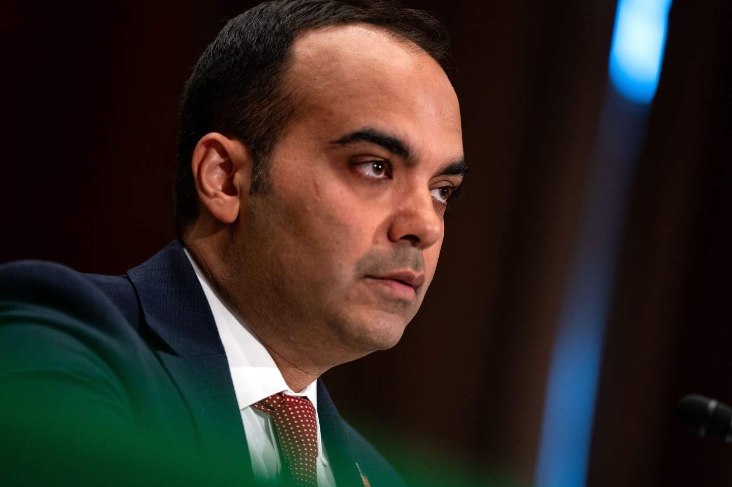 Consumer Financial Protection Bureau (CFPB) director Rohit Chopra testifies before a Senate Banking, Housing, and Urban Affairs Committee hearing on Capitol Hill on December 11, 2024 in Washington, DC.