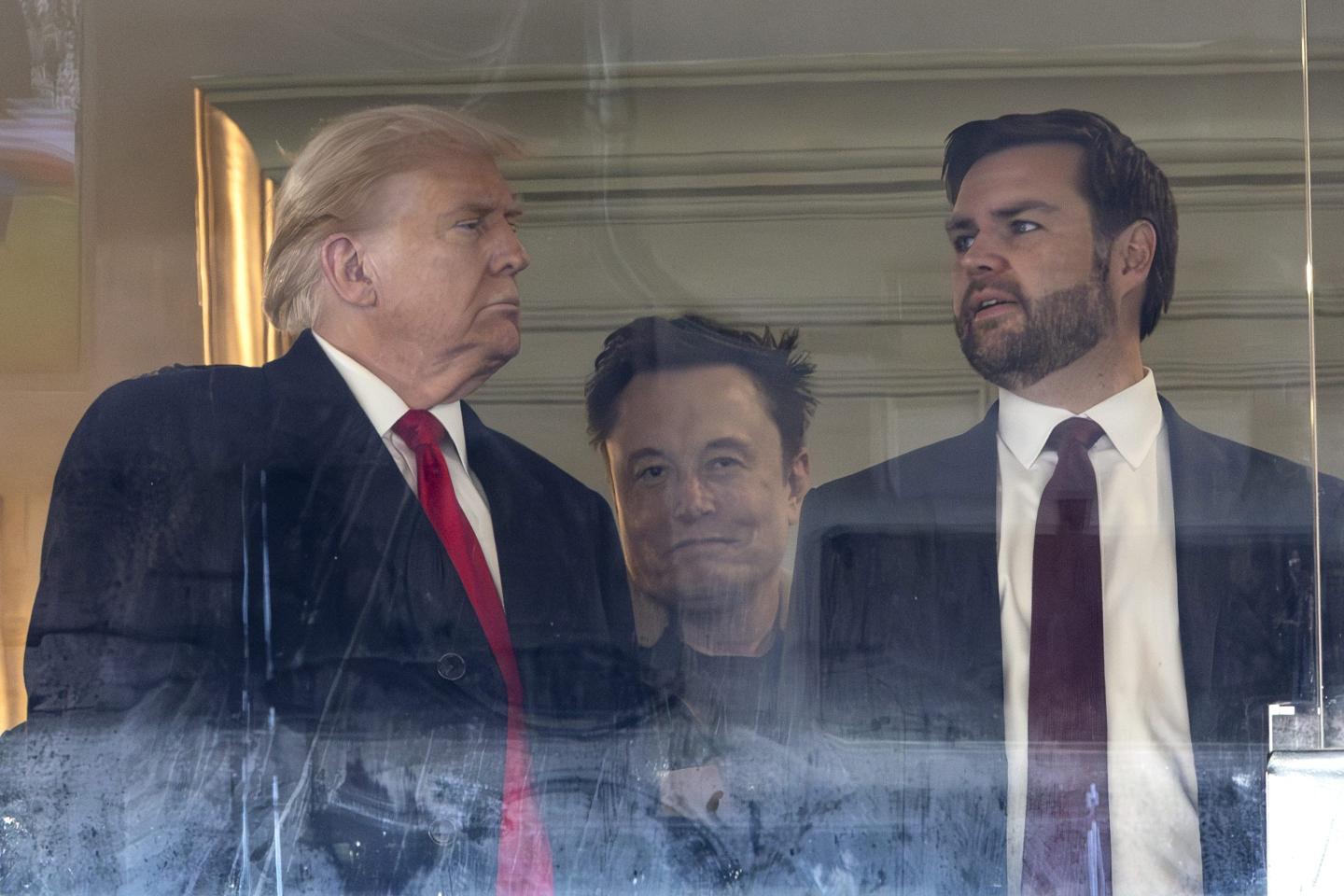 Donald Trump, Tesla CEO Elon Musk and Vice President-elect JD Vance