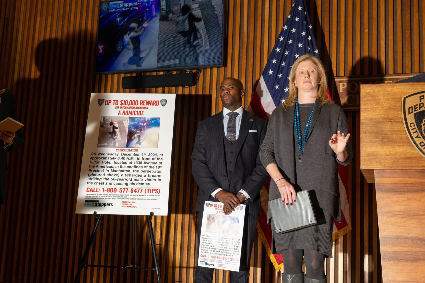 New York City Police Commissioner Jessica Tisch at a press conference