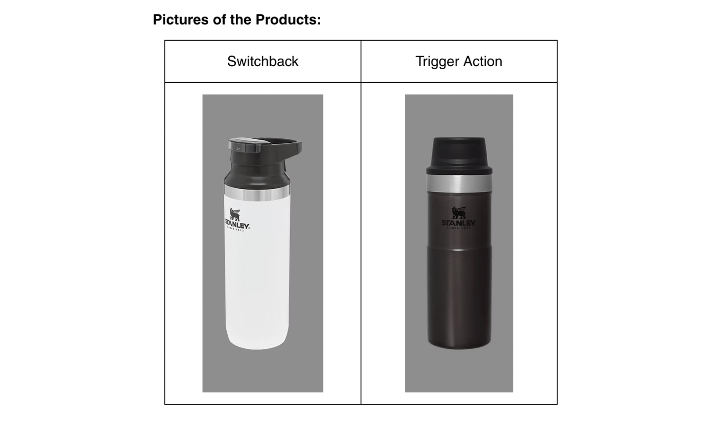 the Switchback [12 oz and 16 oz] and Trigger Action [12 oz, 16 oz and 20 oz] Travel Mugs