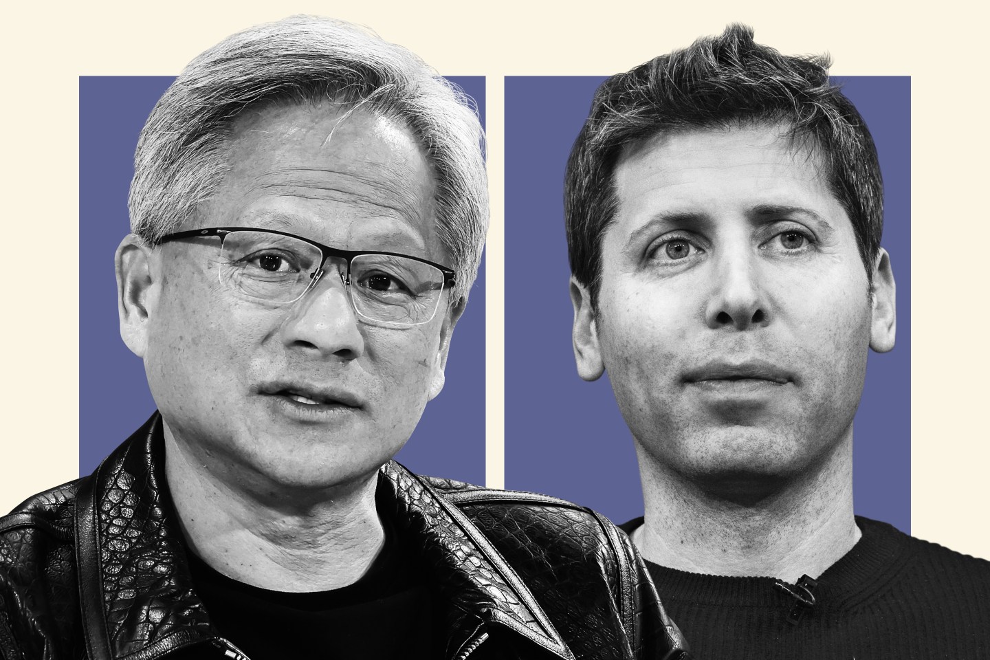 Jensen Huang, founder and CEO of Nvidia, and Sam Altman, CEO of OpenAI.