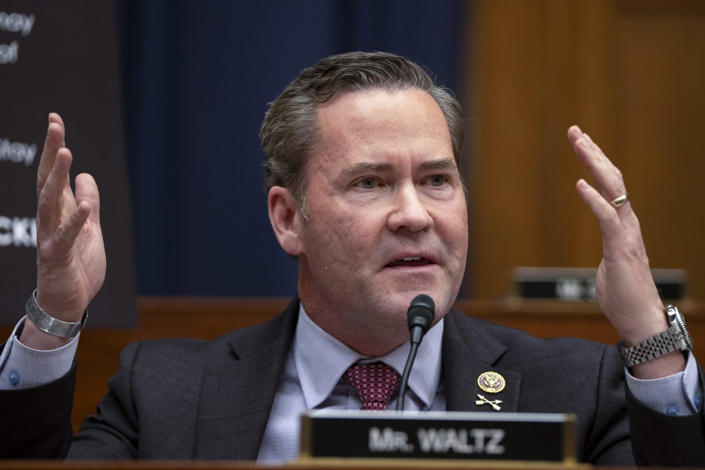 Rep. Mike Waltz, R-Fla., speaks during a hearing of the House Armed Services Committee with Secretary of Defense Lloyd Austin on Capitol Hill, Feb. 29, 2024, in Washington.