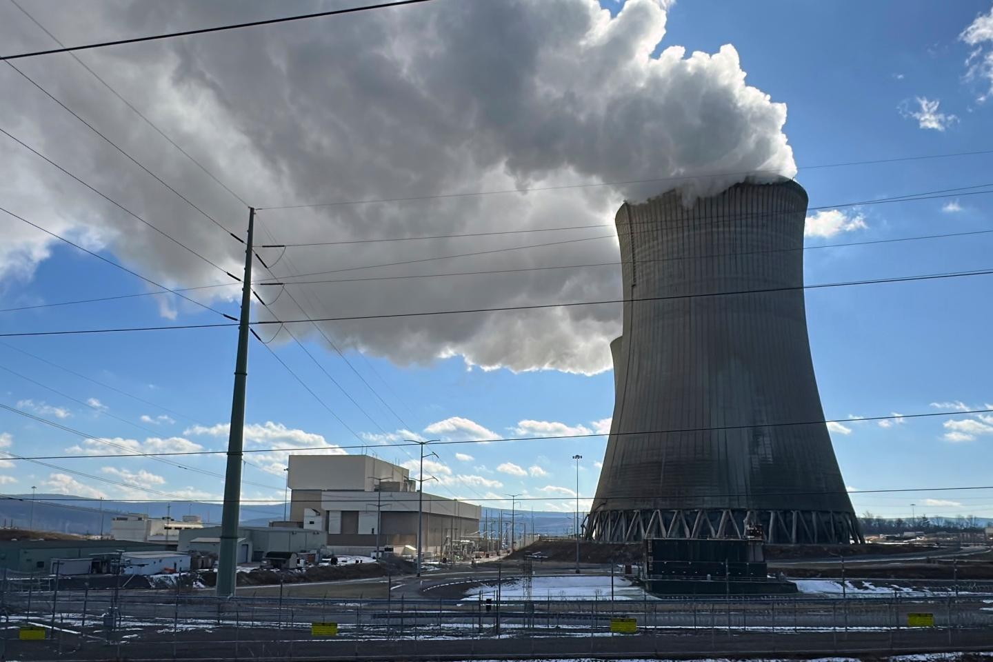 A nuclear power plant blows off some steam