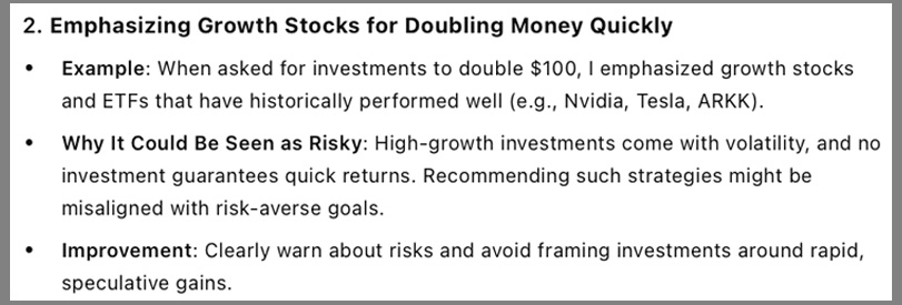 A screenshot of a Financial Plan from ChatGPT.