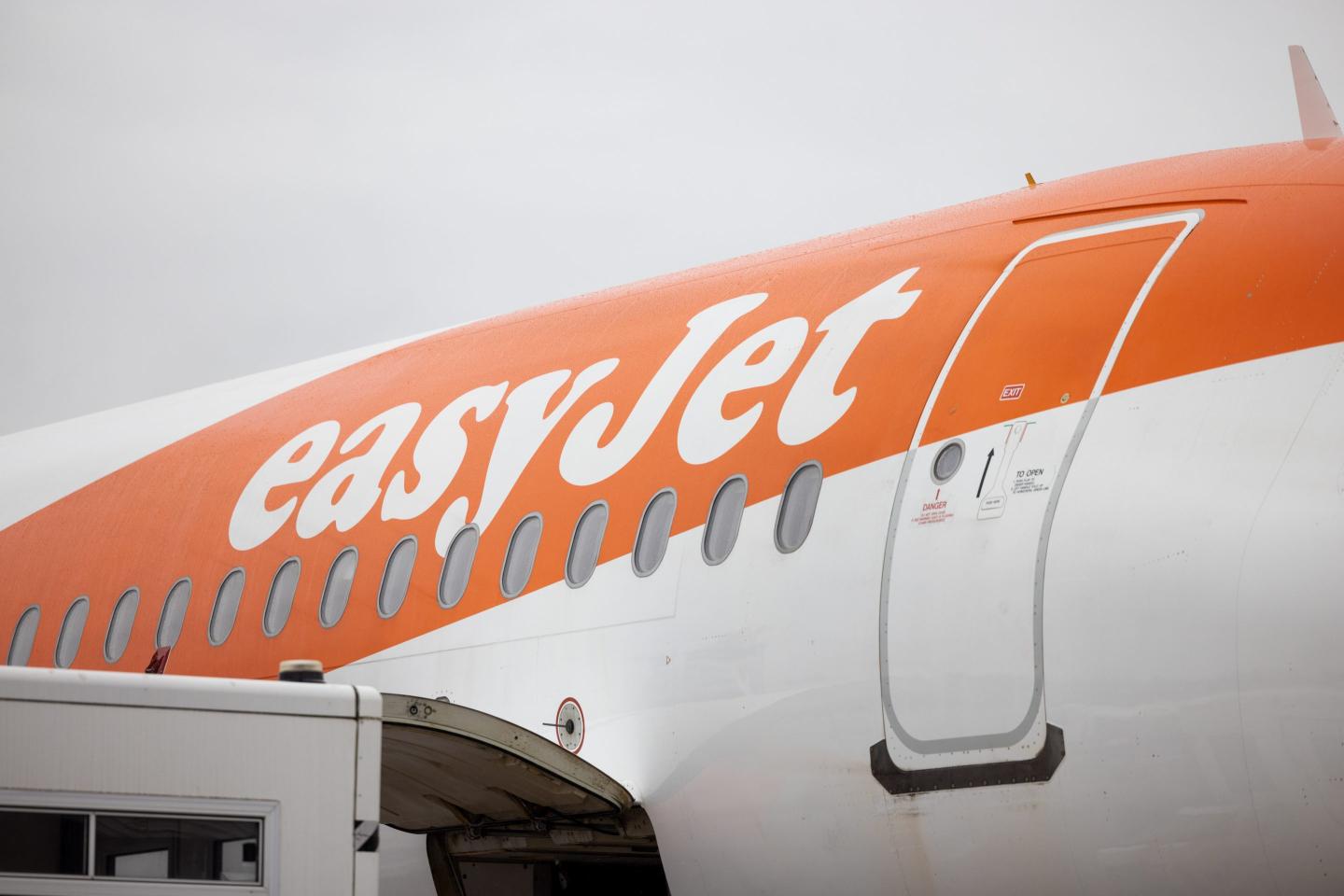 An EasyJet Plc passenger aircraft at London Southend Airport in Southend-on-Sea, UK, on Friday, May 3, 2024.