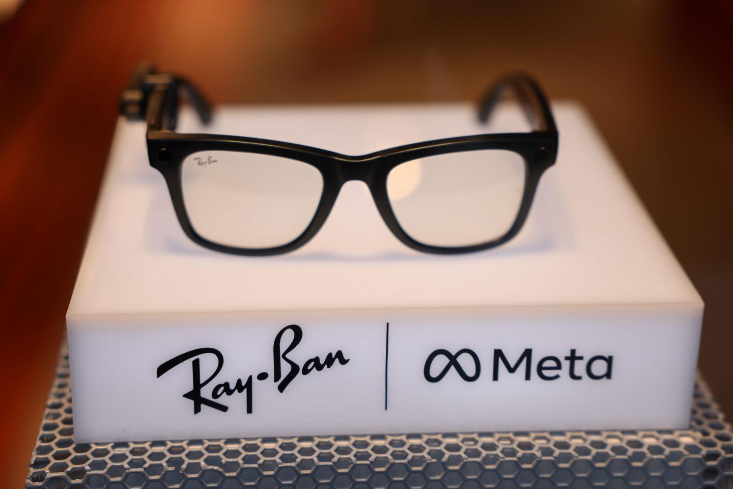 Ray-Ban Meta smart glasses on display in the window