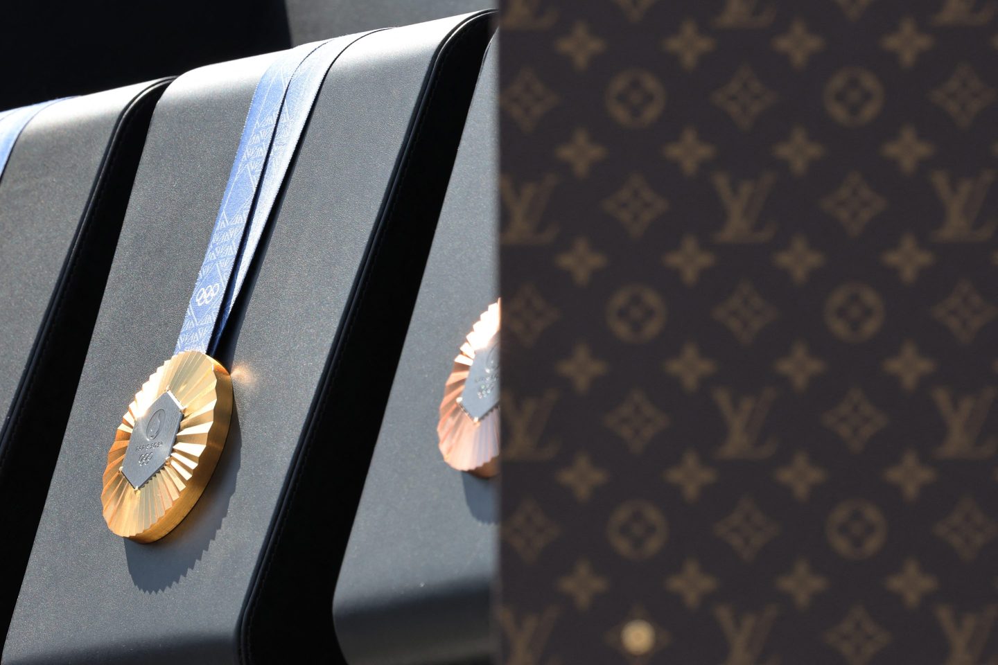 Olympic gold medal on display